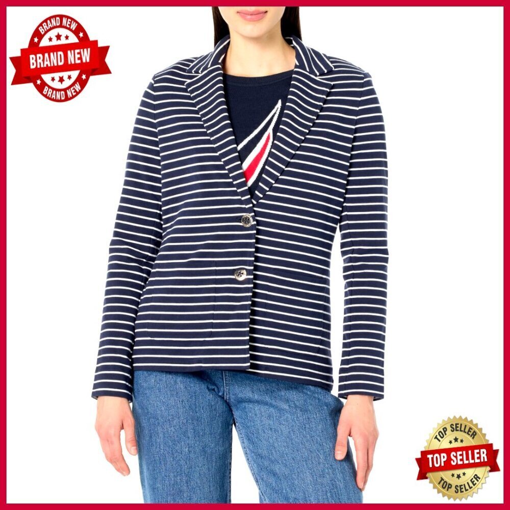 Knit Blazer Jacket with Shawl Collar, Two Button Closure, Pockets
